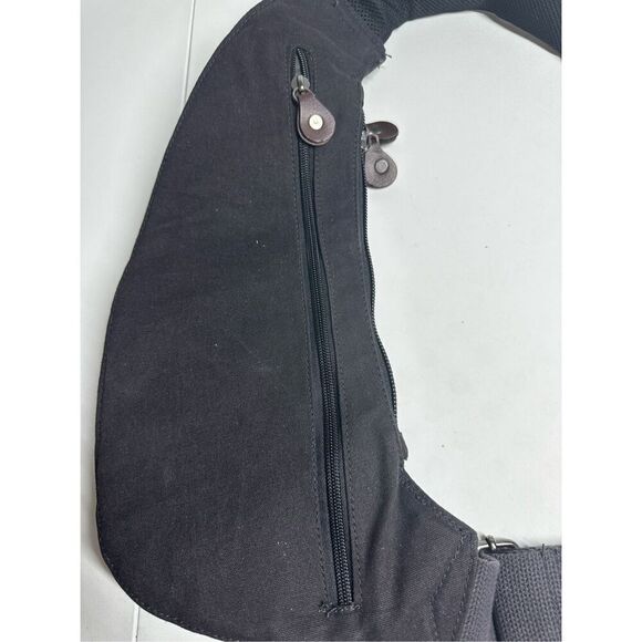 Urban Outfitters Rotcho Canvas Crossbody Bag Black Solid Cotton - Picture 7 of 11
